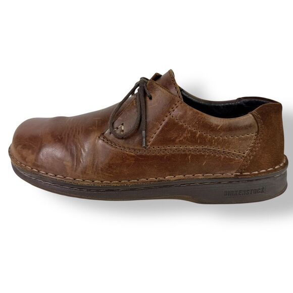 Birkenstock Footprints Memphis Oxford Brown Leather Suede Lace Up Casual 41 / 8 - Picture 7 of 13